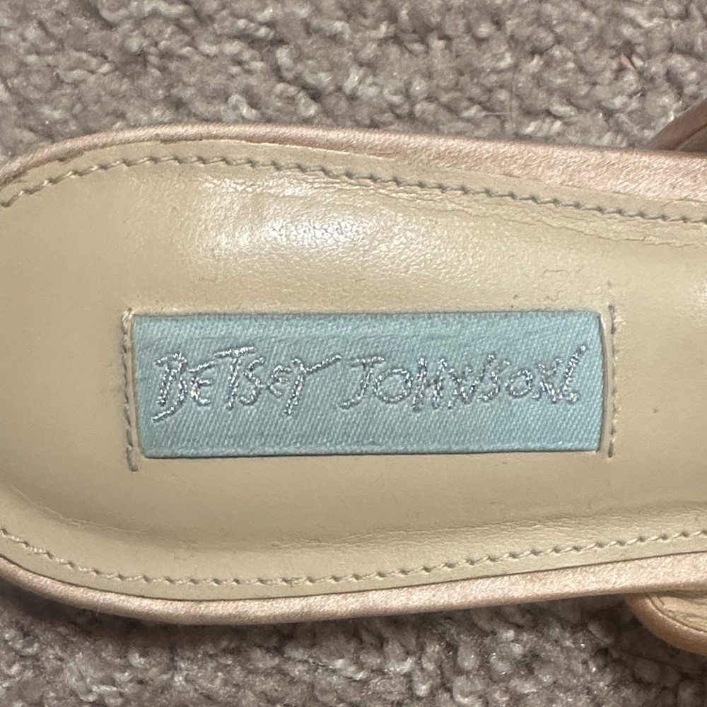 Glamorous Betsey Johnson Rhinestone Bow Satin Mules - Picture 2 of 7